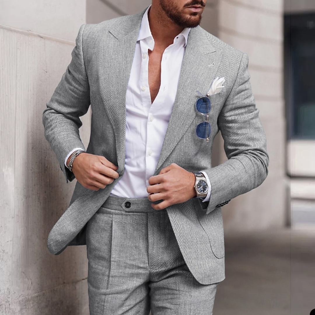 The Briarfield Men’s Lightweight Casual Linen Two Piece Suit