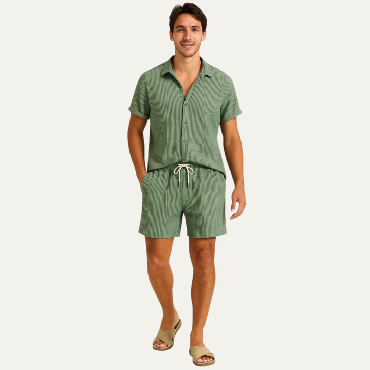 The Montagnana Men's Short Sleeve Shirt and Shorts Set