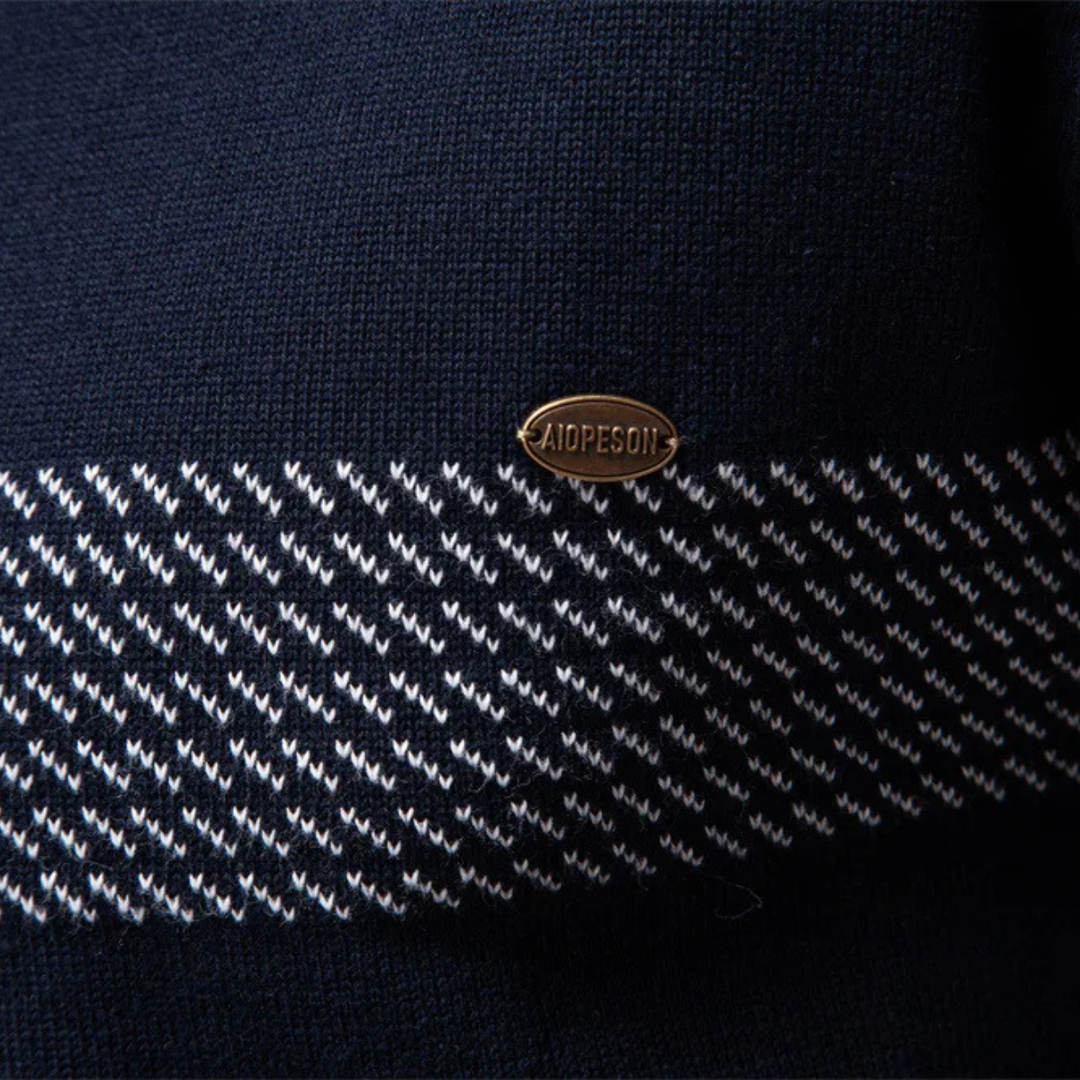 The Brookshire Men’s Casual Half Zip Knit Sweater with Stand Collar