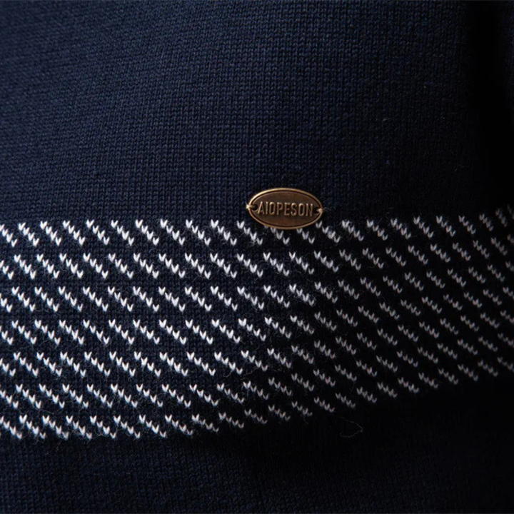 The Brookshire Men’s Casual Half Zip Knit Sweater with Stand Collar