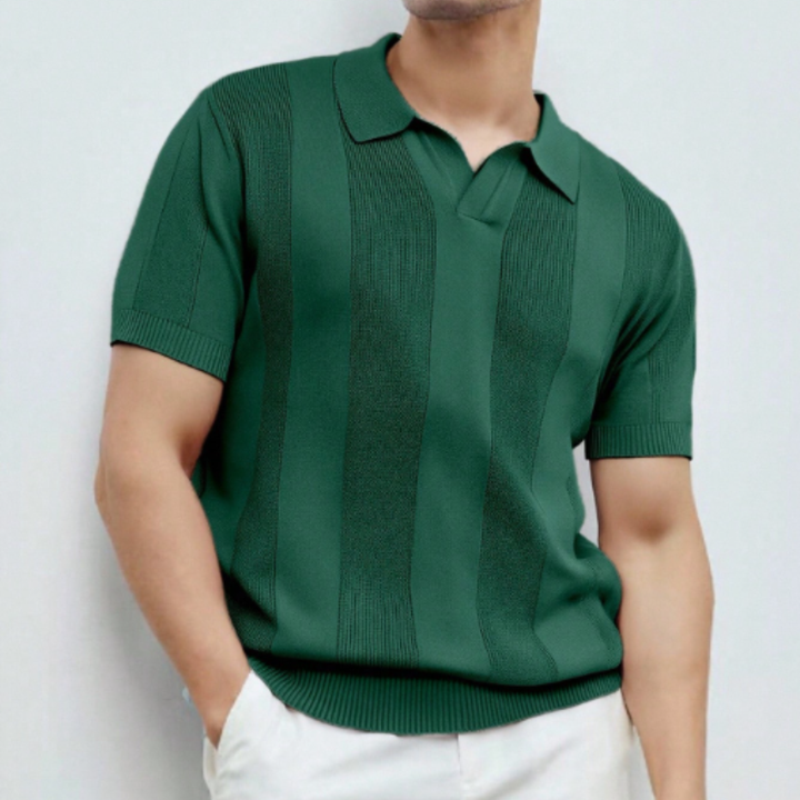The Barangaroo Men’s Short Sleeve Knitted Polo Shirt Solid Color Breathable Top