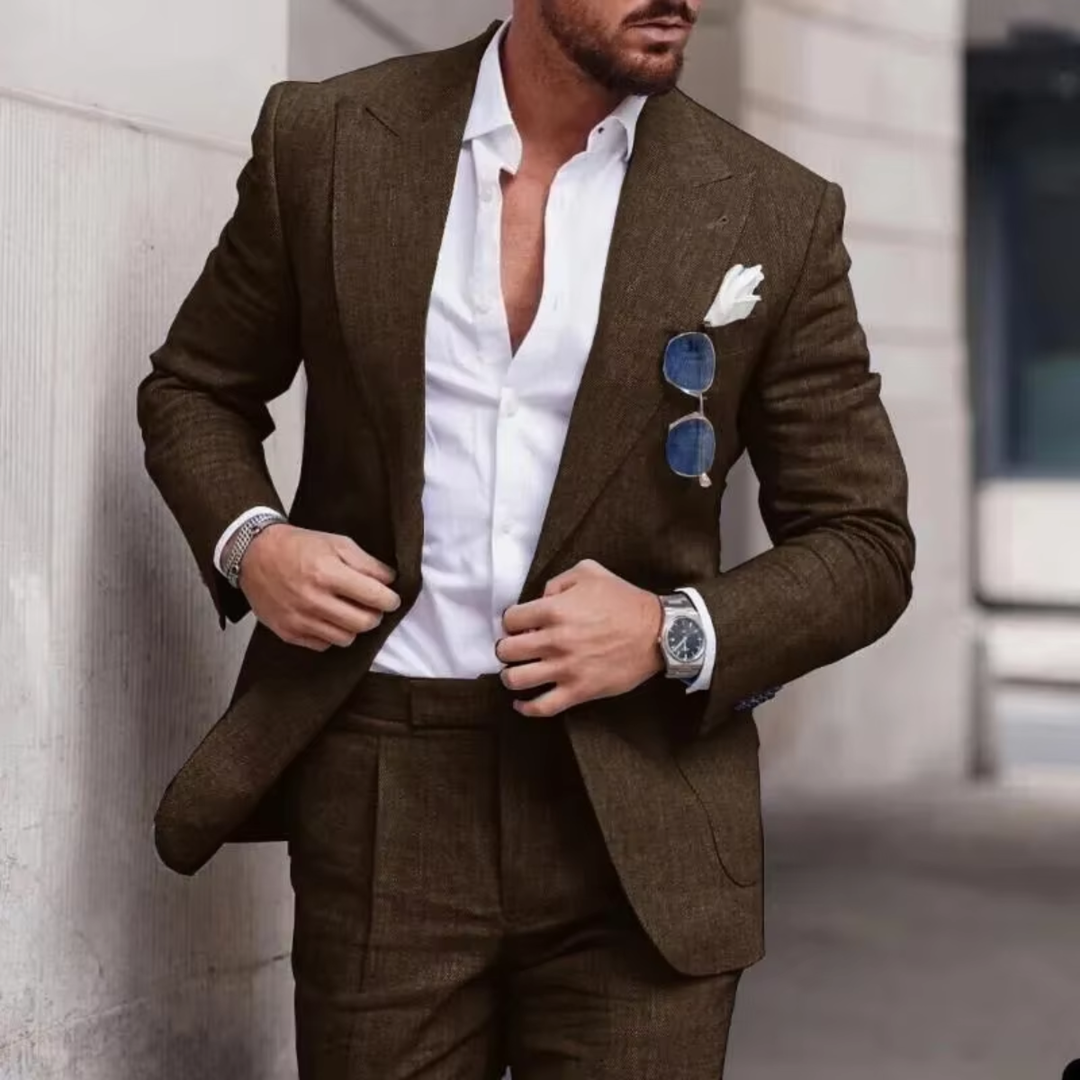The Briarfield Men’s Lightweight Casual Linen Two Piece Suit
