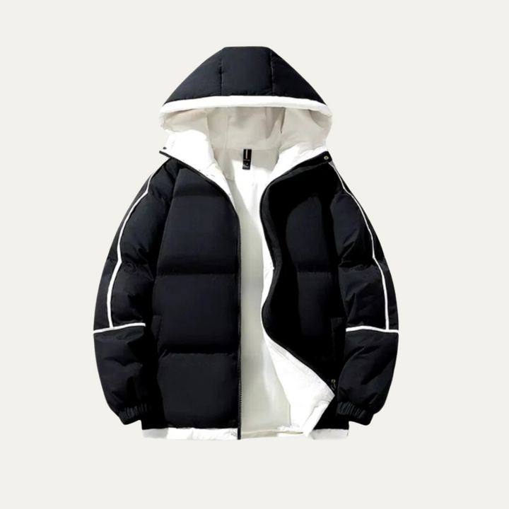 The London Men's Waterproof Puffer Jacket - Luxury Hooded Winter Coat