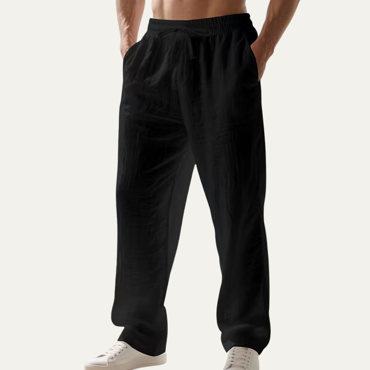The Circular Quay Men’s Casual Elastic Waist Loose Fit Linen Pants