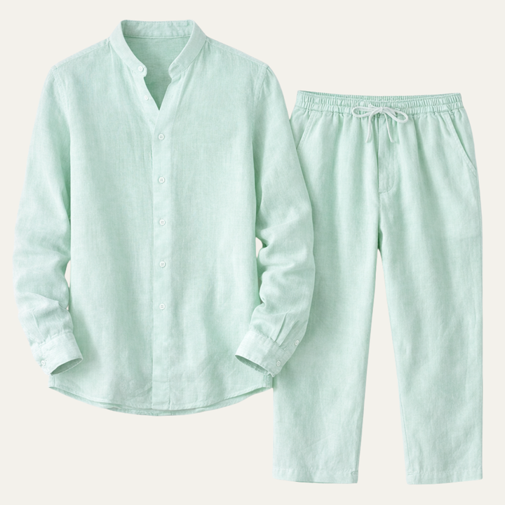 The Cedarbrook Men’s Trendy Cotton Linen Set –  Shirt & Pants