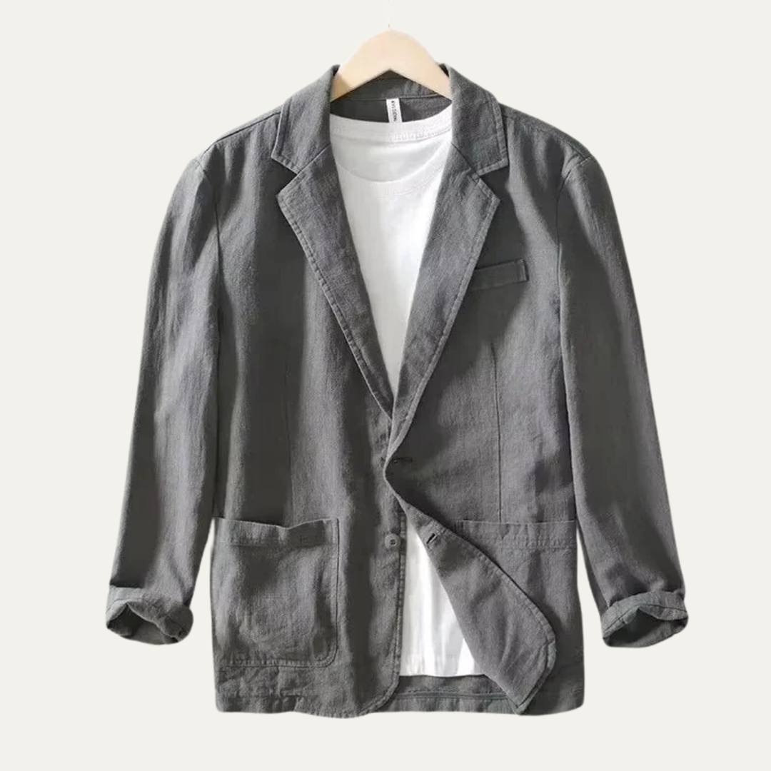 The Ridgewood Park Men’s Lightweight Casual Linen Cotton Blazer