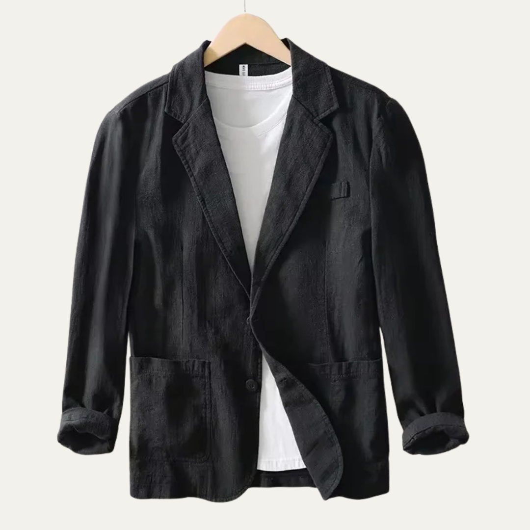 The Ridgewood Park Men’s Lightweight Casual Linen Cotton Blazer