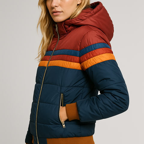 Women's Waterproof Jacket with Hood and Stylish Fit