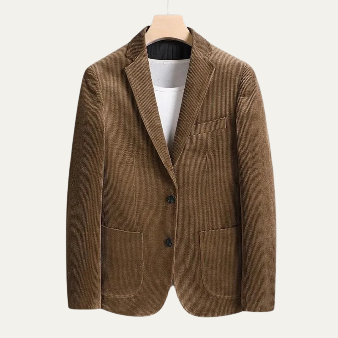 The Livorno Men’s Vintage Casual Slim Fit Corduroy Blazer Jacket