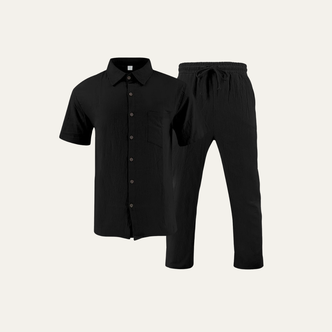 The Crestfall Men’s Summer Linen Set – Shirt & Pants