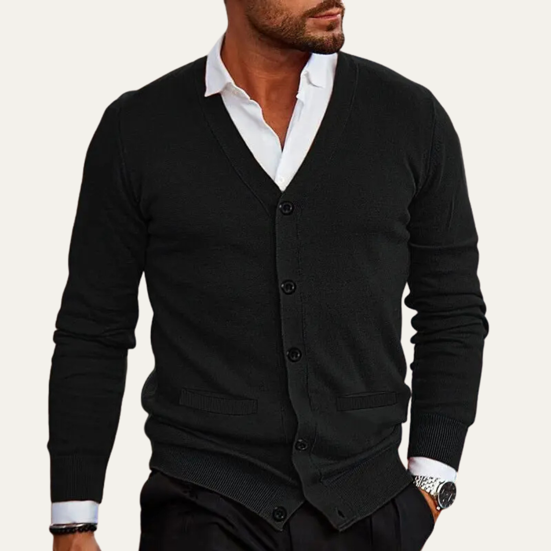 The Prosecco Men’s V Neck Slim Fit Knit Cardigan