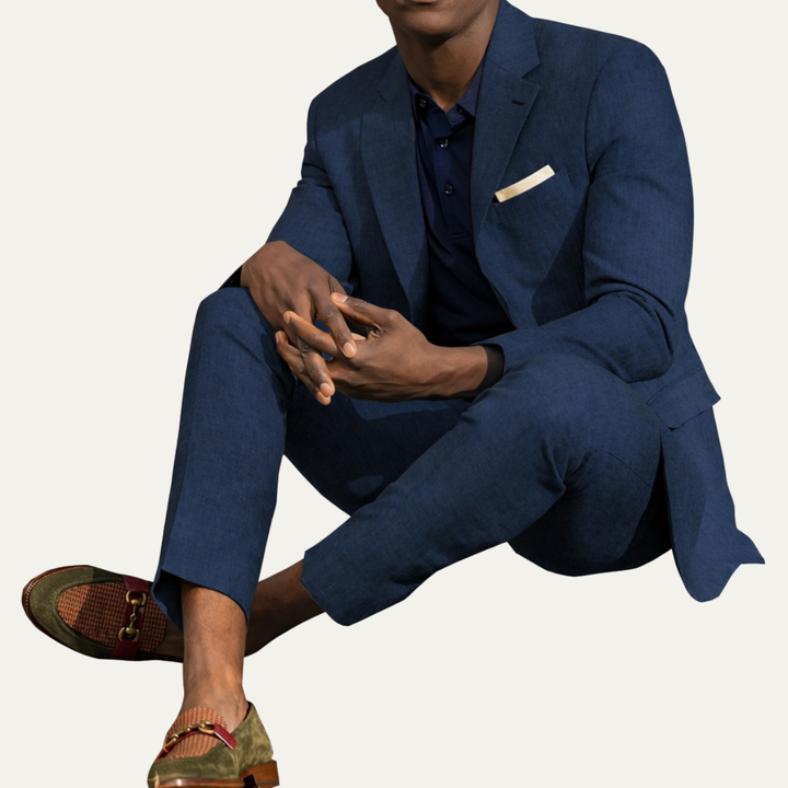 The Elmcrest Men’s Classic Linen 2 Piece Set – Blazer & Pants