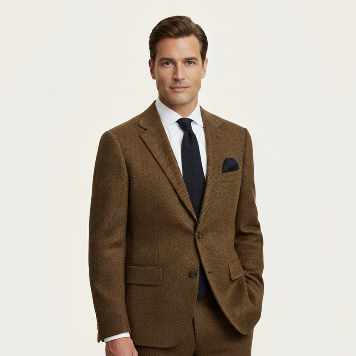 The Berwick Men’s Brown Smart Casual Tweed Blazer