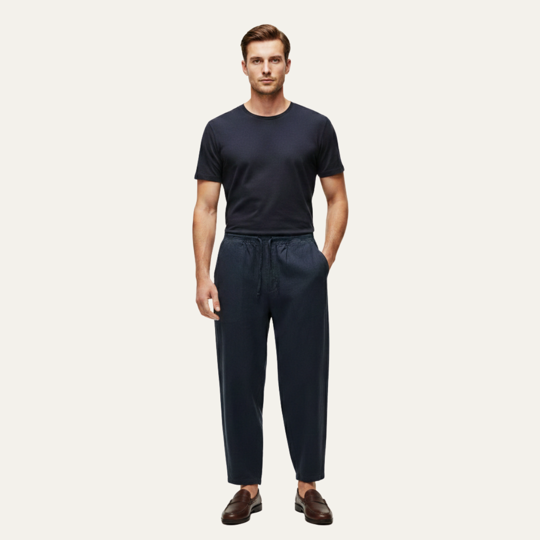 The Meadowwater Men’s Loose Fit Cotton Linen Drawstring Pants