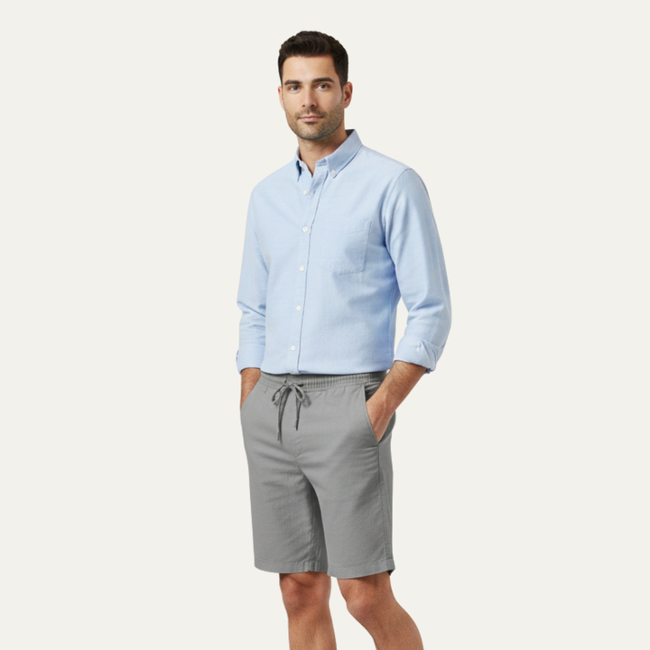Linen Summer Drawstring Shorts Men
