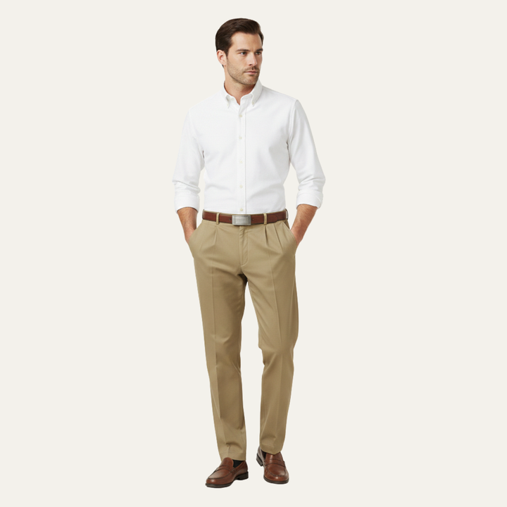 The Briarcliff Park Men’s Classic Casual Double Pleated Straight Leg Pants