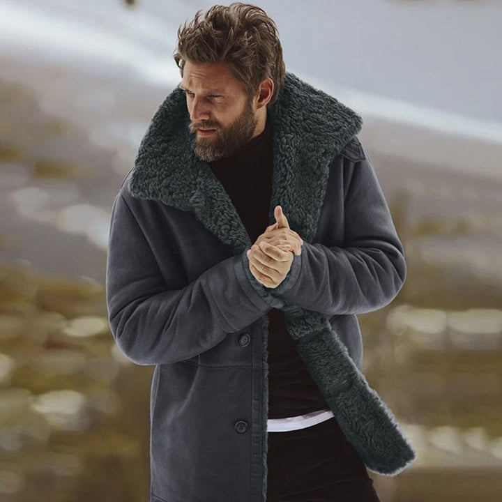 Men's Sherpa Lined Wool Overcoat