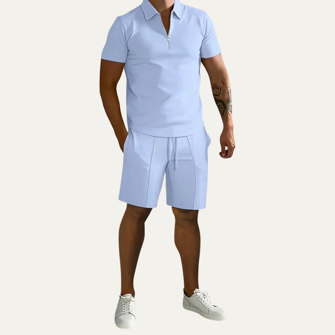 The Cremona Men’s Polo Shirt and Shorts Set – Casual Two Piece Outfit