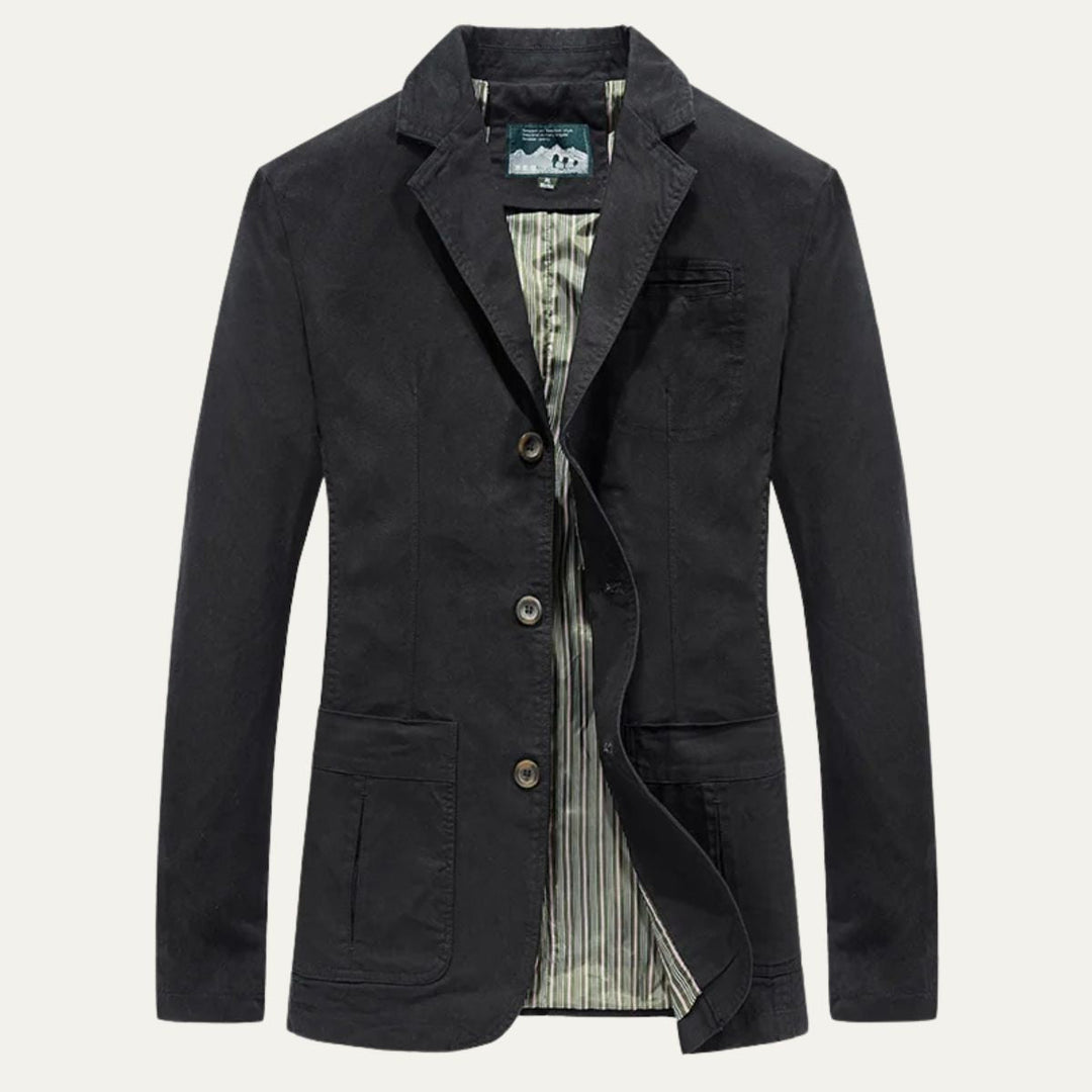 Men's Casual Cotton Blazer Olive Green Lined