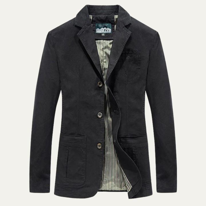 Men's Casual Cotton Blazer Olive Green Lined