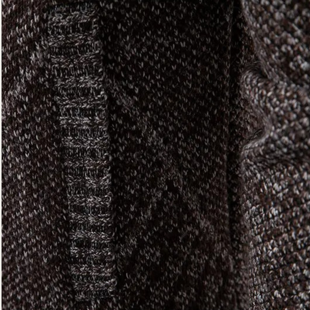 Men's Cable Knit Cardigan Charcoal Gray Diamond Pattern