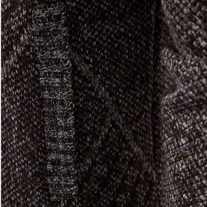 Men's Cable Knit Cardigan Charcoal Gray Diamond Pattern