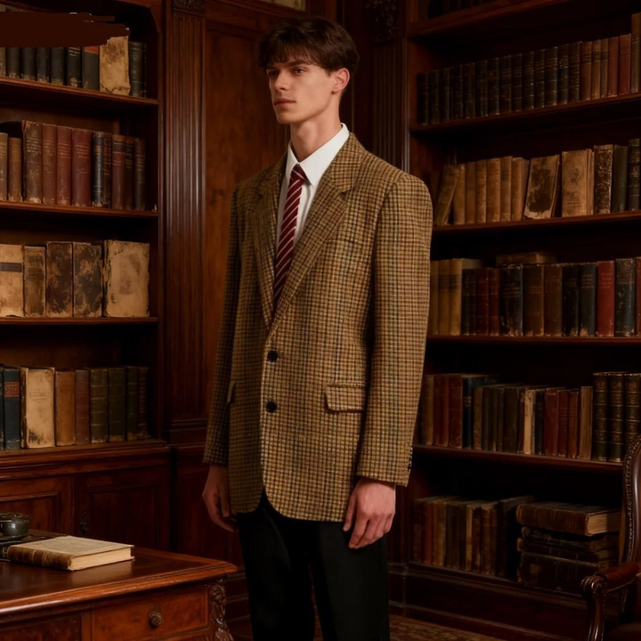 The Palermo Men’s Notch Lapel Houndstooth Slim Fit Blazer
