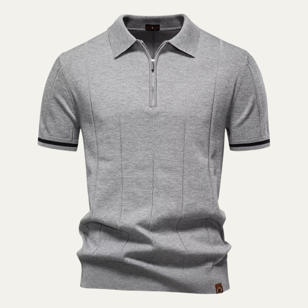 The Ashton Men’s Knit Zip Polo Shirt