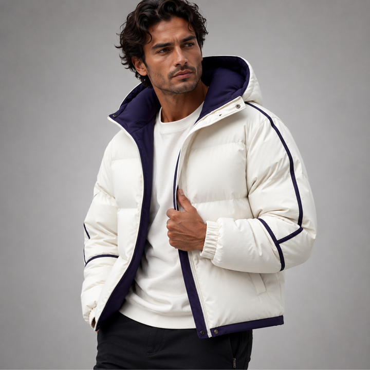 The London Men's Waterproof Puffer Jacket - Luxury Hooded Winter Coat