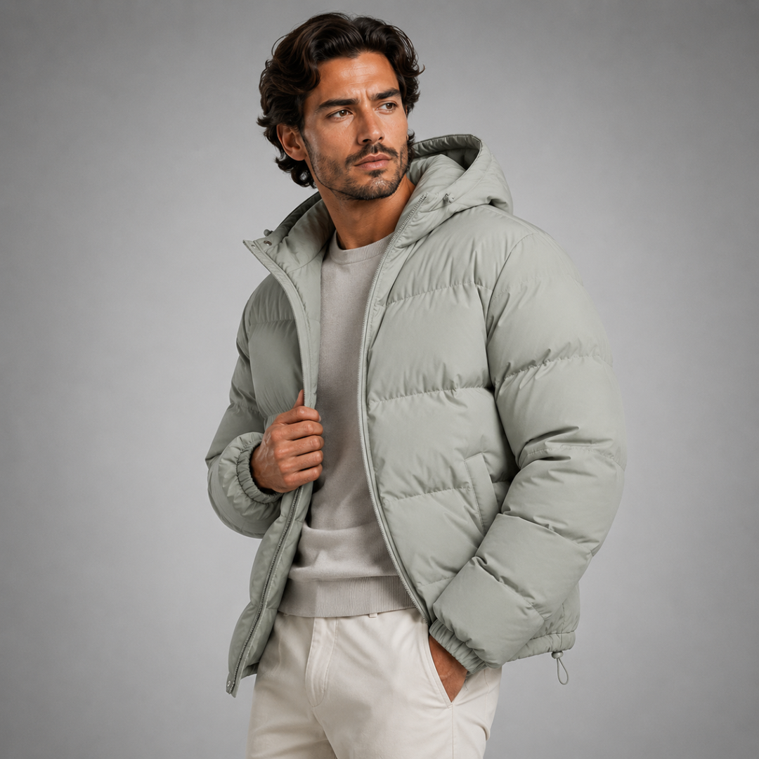 The Tallinn Men's Hooded Puffer Jacket - Waterproof Down Winter Coat
