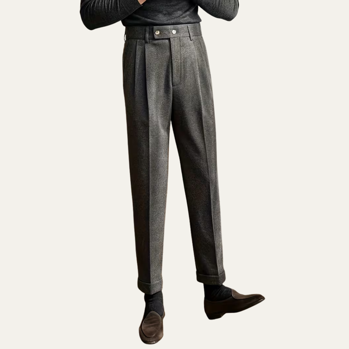 The Gold Coast Men’s High Waisted Pleated Straight Leg Dress Pants