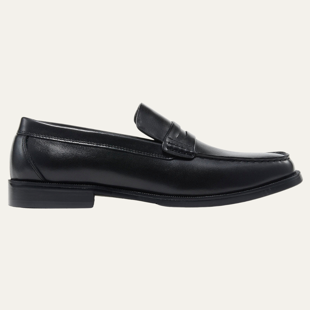 The Brookshire Lane Ridge Men’s Vintage Genuine Leather Slip On Loafers — Black