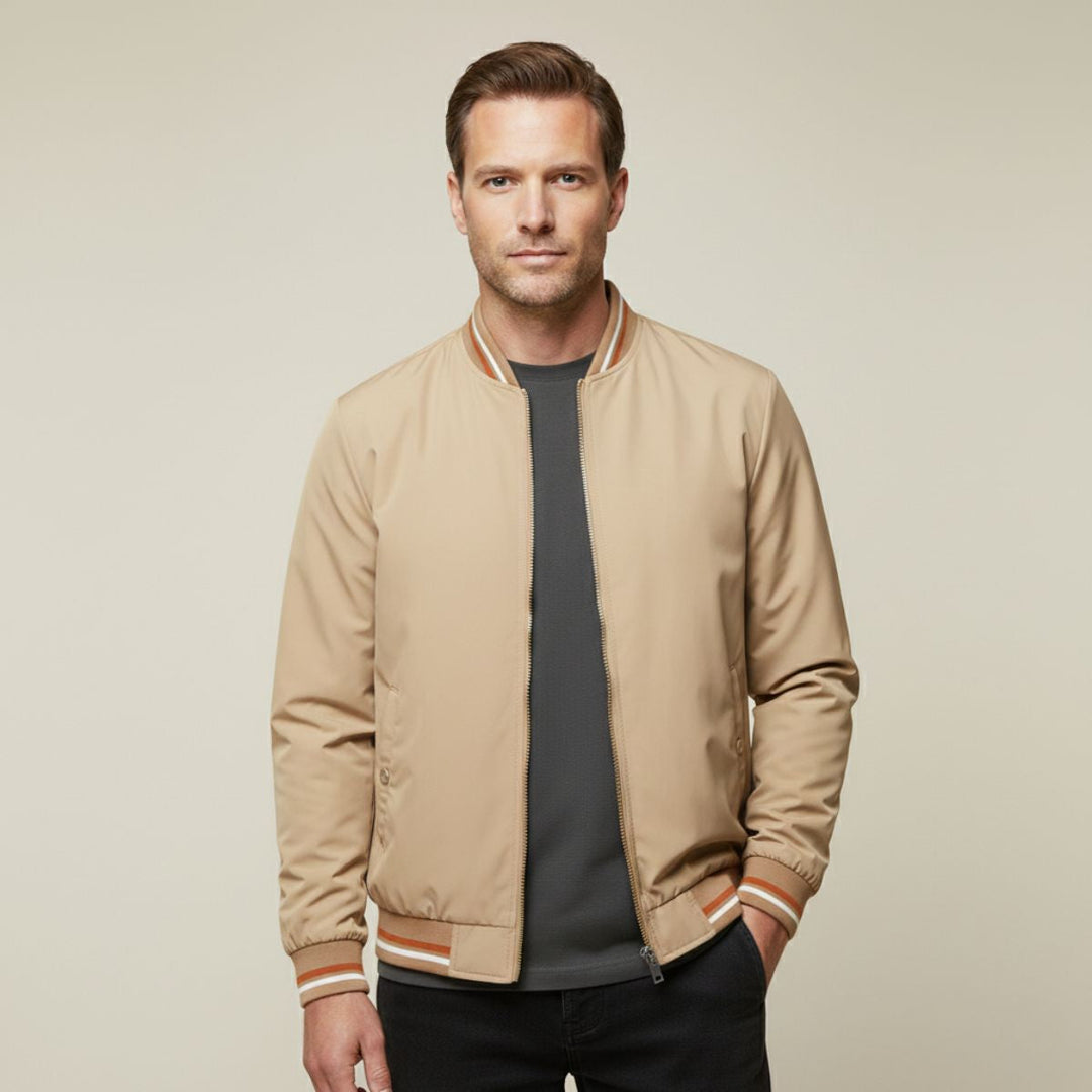 Men's Lightweight Bomber Jacket Sage Green Zip Up
