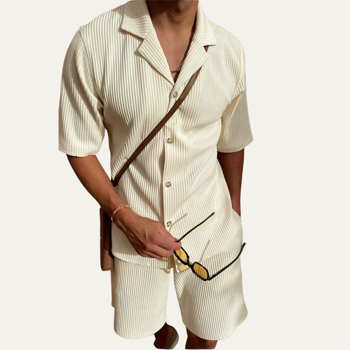 The Deerfield Men’s Corduroy Shirt & Shorts Set