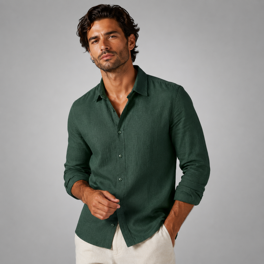 The Rancho Mirage Men’s Classic Breathable Summer Linen Shirt