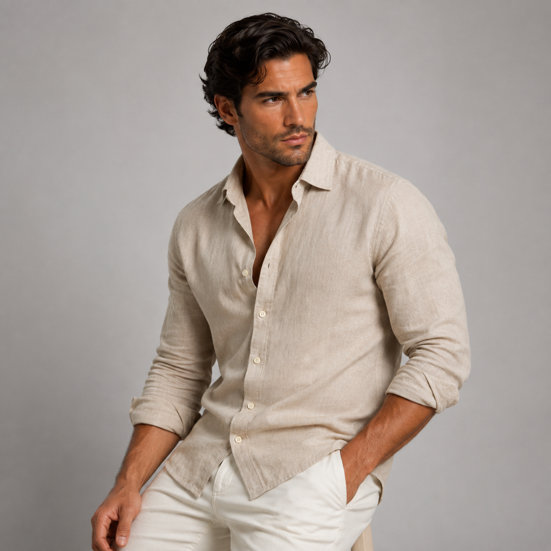 The Sardinia Men's Casual Linen Button Up Shirt
