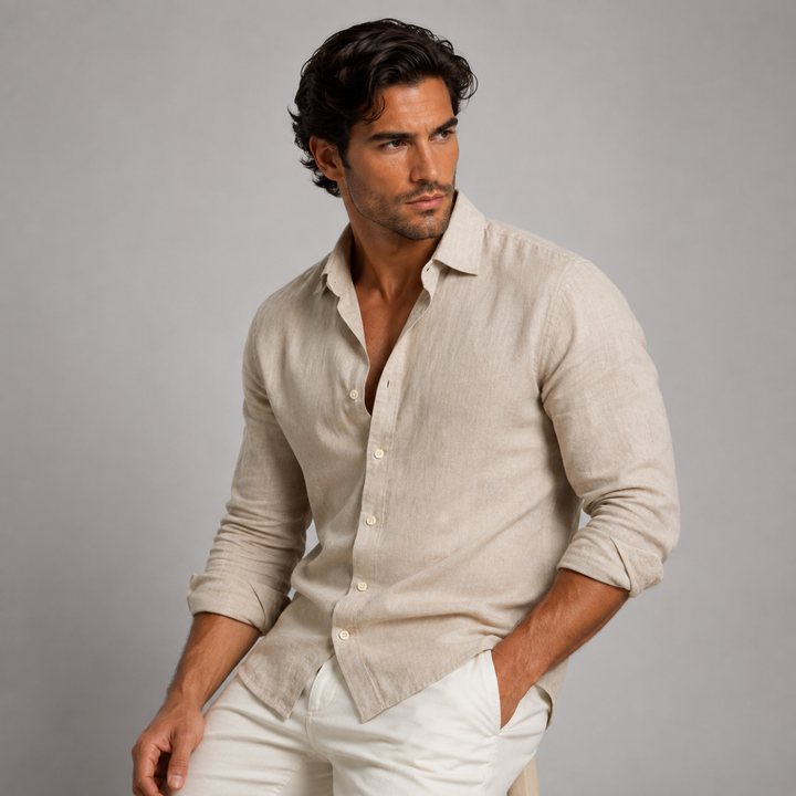 The Sardinia Men's Casual Linen Button Up Shirt