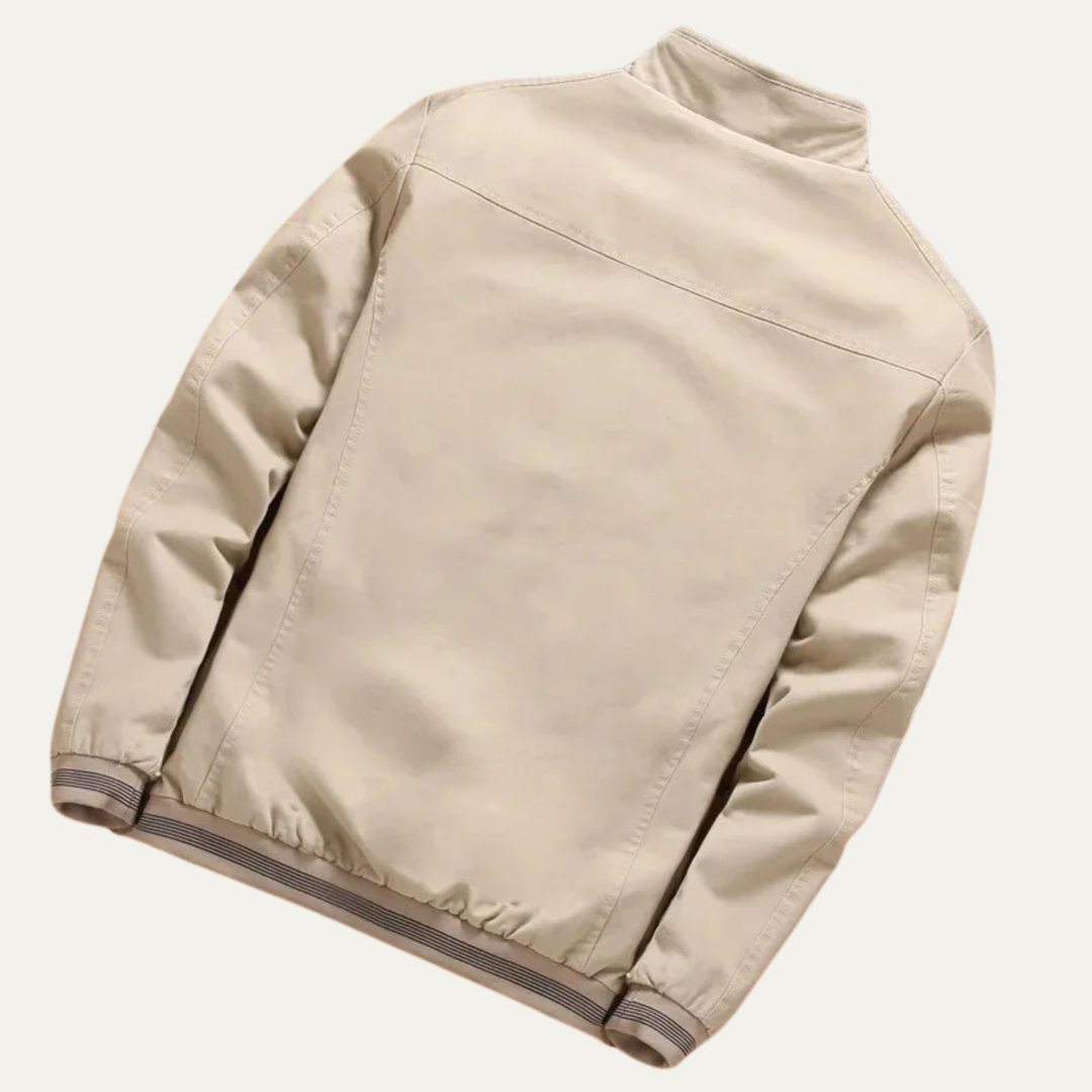 Men's Sherpa Fleece Lined Bomber Jacket Cream