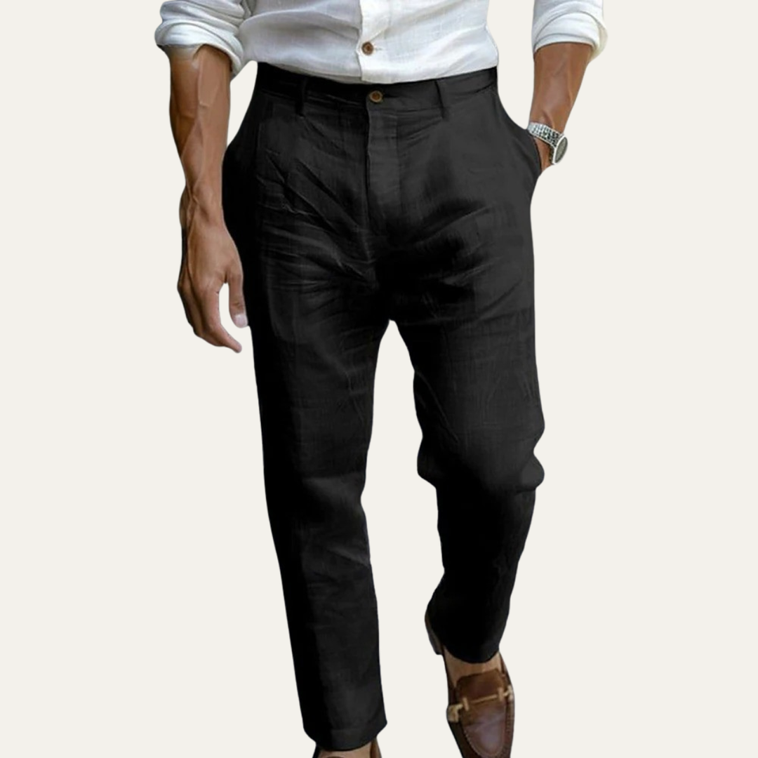 The Elmwood Ridge Men’s Cotton Linen Ankle Length Pants