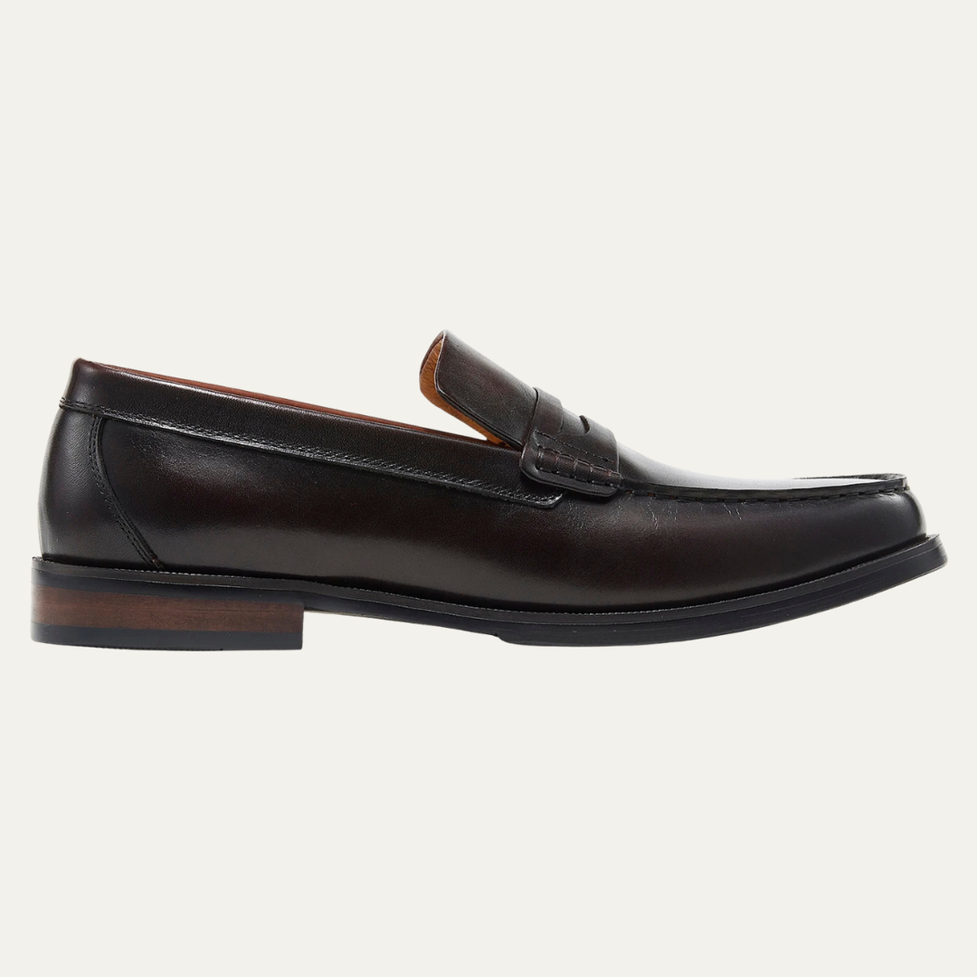 The Brookshire Lane Ridge Men’s Vintage Genuine Leather Slip On Loafers - Brown