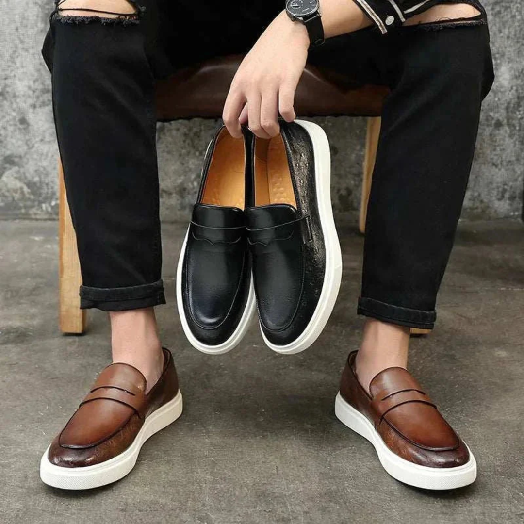 The Arezzo Men’s Leather Loafer Sneaker