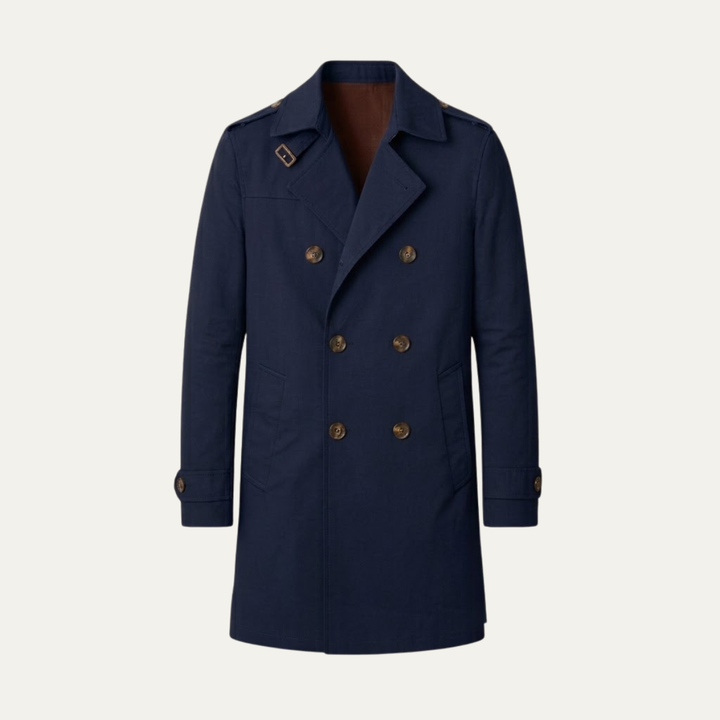 Men's Trench Coat Beige Single Breasted Notched Collar