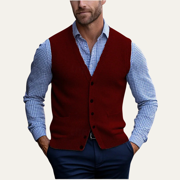 The Somerset Men’s Smart Casual Button Front Knit Vest