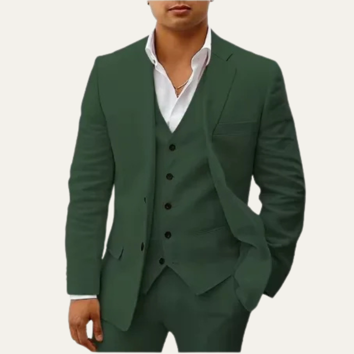 The Meadowlark Men’s Luxury 3 Piece Linen Summer Suit – Blazer, Vest & Pants