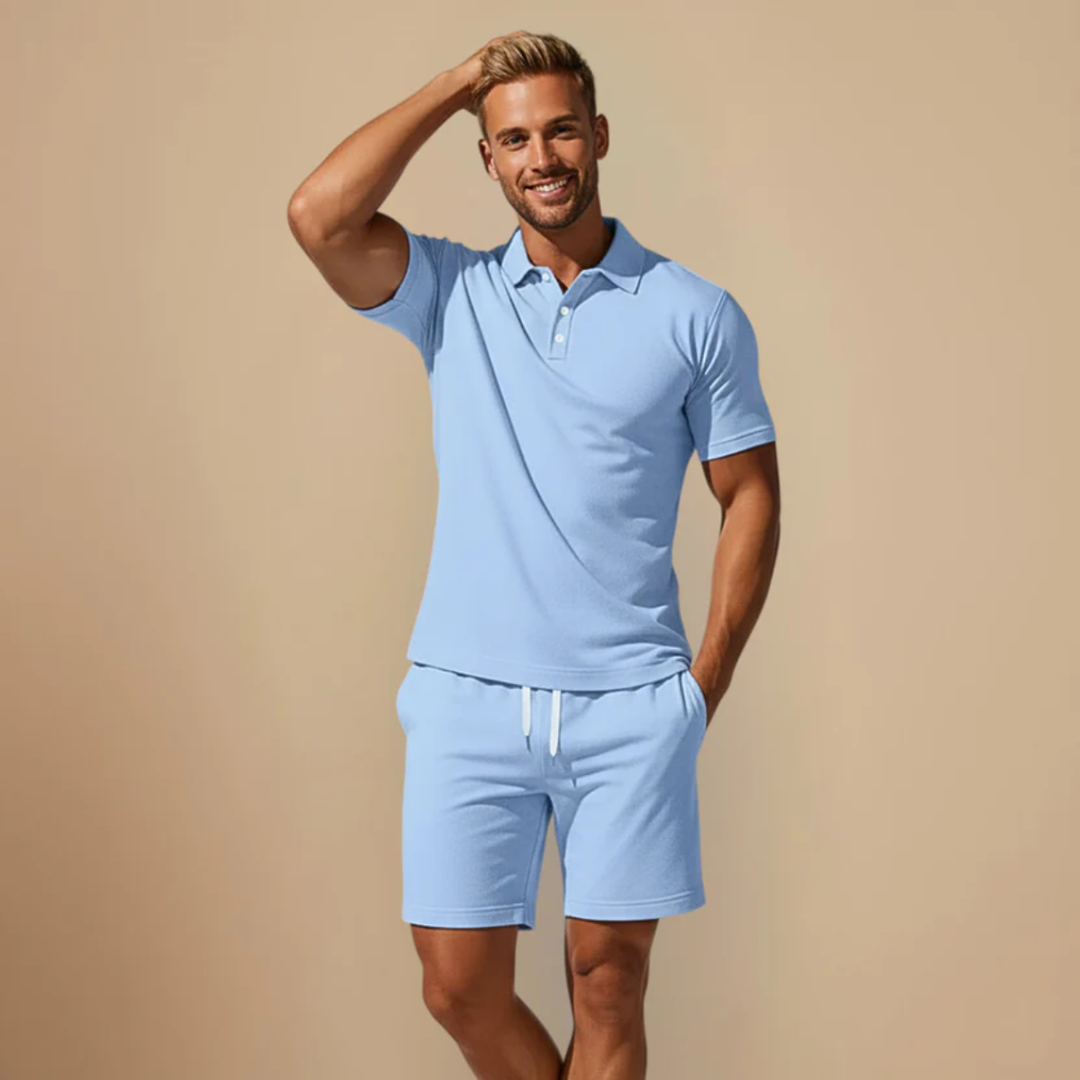 The Fossano Men's Casual Polo and Shorts Set