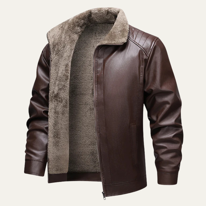 The Pantelleria Men’s Winter Fleece Lined Faux Leather Jacket