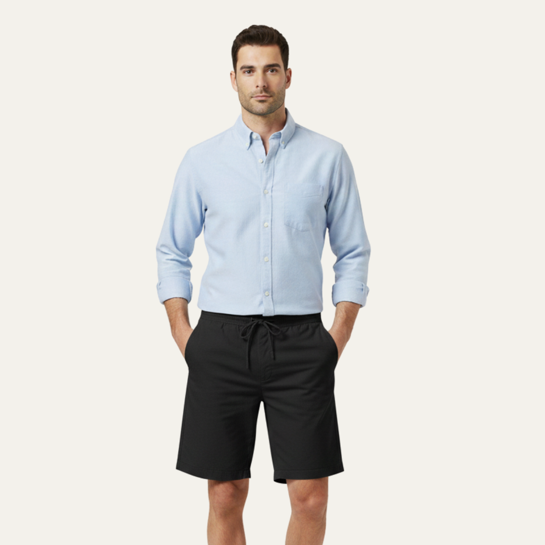 Linen Summer Drawstring Shorts Men