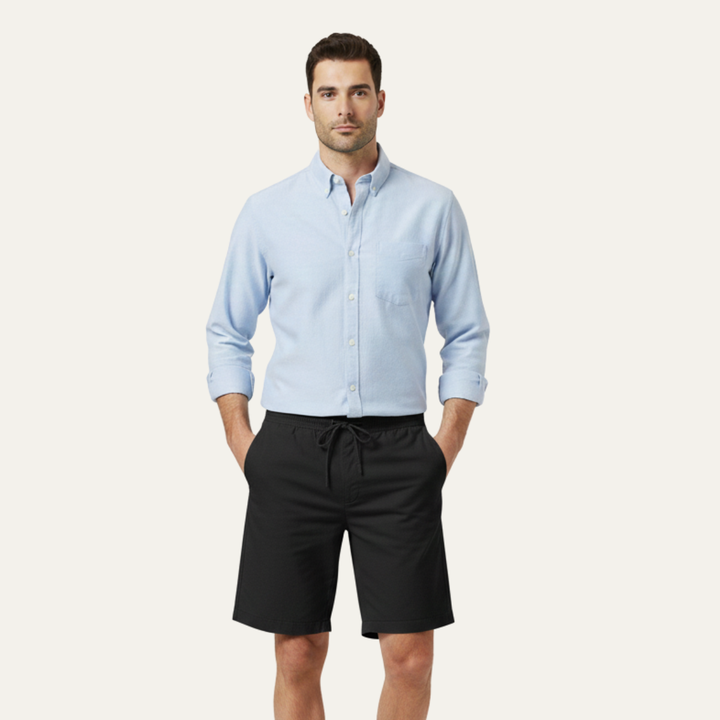 Linen Summer Drawstring Shorts Men