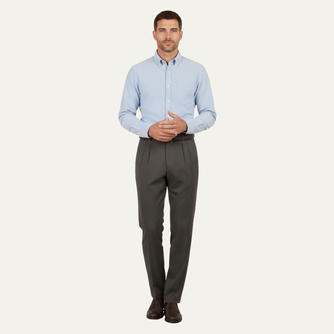 The Montfield Men’s Double Pleated High Waist Straight Leg Pants