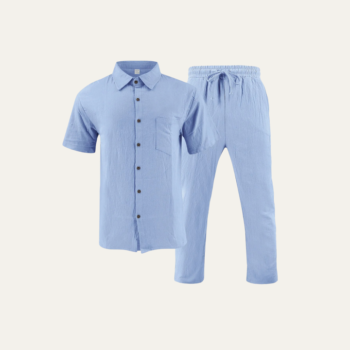 The Crestfall Men’s Summer Linen Set – Shirt & Pants
